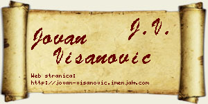 Jovan Višanović vizit kartica